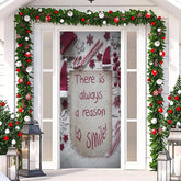 Aperturee - A Reason To Smile White Red Christmas Door Cover
